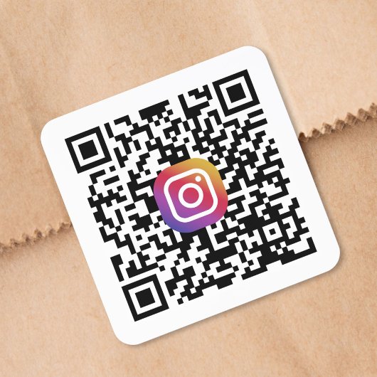 Aangepaste Instagram QR-code Vierkante Sticker