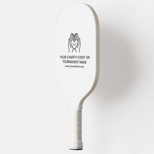 Aangepaste inzamelingsactie Logo, QR-code, liefdad Pickleball Paddle (Links)