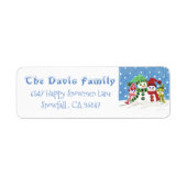 Aangepaste inzendingen van Snowmen-families Etiket (Voorkant)