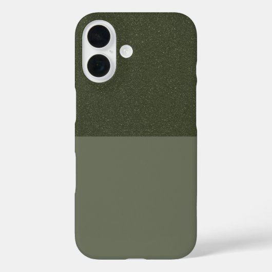 Aangepaste iPhone 16 Hoesje – Glitter & Matte Moss (Achterkant)