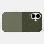 Aangepaste iPhone 16 Hoesje – Glitter & Matte Moss (Achterkant (horizontaal))