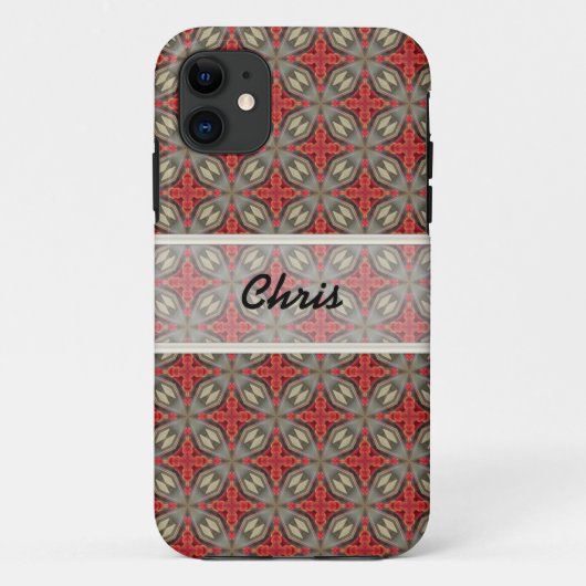 Aangepaste Iphone Bruin Rood-telefoontas Case-Mate iPhone Case (Achterkant)