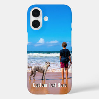 Aangepaste iPhone-draagtas met foto's en tekst iPhone 16 Hoesje