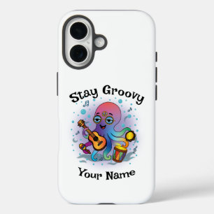 Aangepaste iPhone Hoesje   Retro Octopus   Naam & 