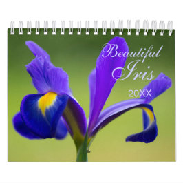 Aangepaste Iris Bloemenkalender | bewerkbaar jaar Kalender