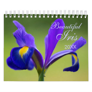 Aangepaste Iris Bloemenkalender bewerkbaar jaar Kalender