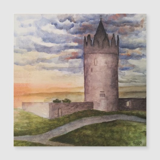 Aangepaste Irish Castle Landscape Waterverf (Voorkant)