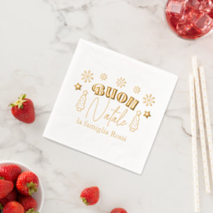 Aangepaste Italiaans Kerstfeest Buon Natale Folie Servetten