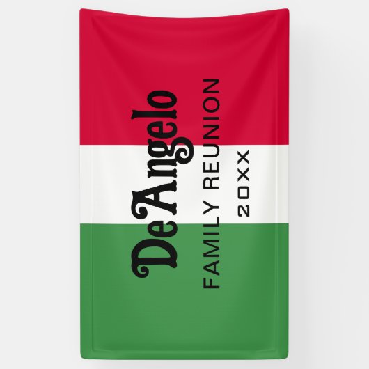 Aangepaste Italiaanse achternaam Reunion Spandoek (Verticaal)