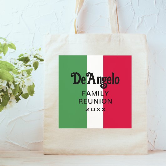 Aangepaste Italiaanse achternaam Reunion Tote Bag