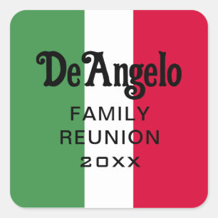 Aangepaste Italiaanse achternaam Reunion Vierkante Sticker