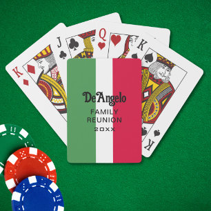 Aangepaste Italiaanse familienaam Naam Reünie Pokerkaarten