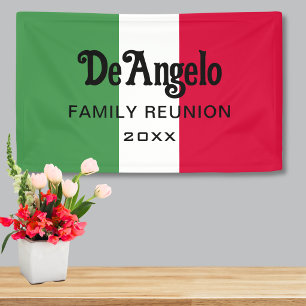 Aangepaste Italiaanse familienaam Naam Reünie Spandoek