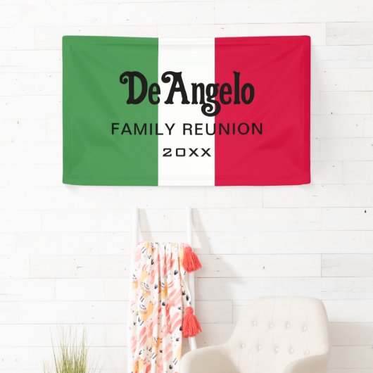 Aangepaste Italiaanse familienaam reünie Spandoek (Insitu)