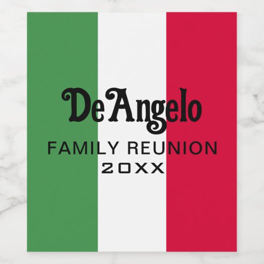 Aangepaste Italiaanse familiereünie Wijn Etiket (Enkel label)