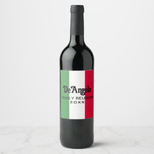 Aangepaste Italiaanse familiereünie Wijn Etiket
