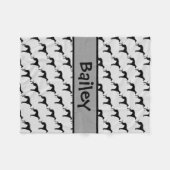 Aangepaste Italiaanse Greyhound Dog Silhouette Fleece Deken (Voorkant (Horizontaal))