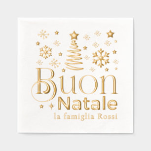 Aangepaste Italiaanse Kerstfeest Buon Natale Folie Servetten