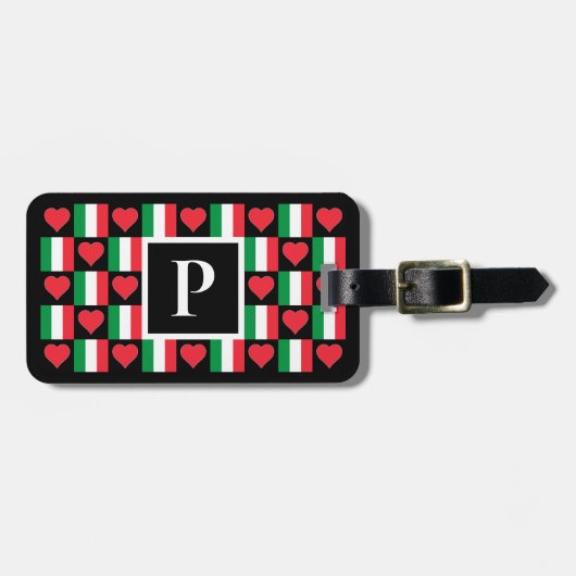 Aangepaste Italiaanse vlag Aangepaste brief Italië Bagagelabel (Voorkant horizontaal)