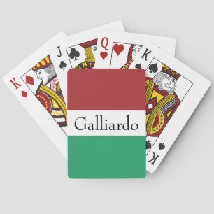 Aangepaste Italiaanse vlag kleuren achternaam naam Pokerkaarten