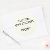Aangepaste IVOOR RONDE Grote Gift Stickers Sjabloo (Envelop)