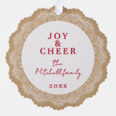 Aangepaste Ivoor Wit Mandala krans Ornament Kaart (Achterkant)