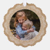 Aangepaste Ivoor Wit Mandala krans Ornament Kaart (Voorkant)