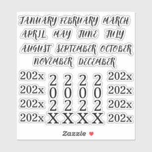 Aangepaste Jaar Koppen Maanden Bullet Journal Plan Sticker