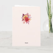 Aangepaste jaardag in de herfst Floral Kaart (Achterkant)