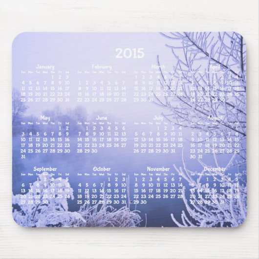 Aangepaste jaarlijkse kalender 2015 muismatten Win (Voorkant)
