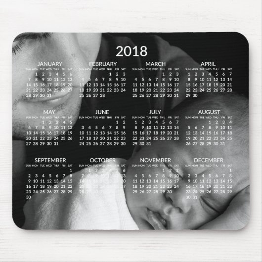 Aangepaste Jaarlijkse Kalender 2018 Muismatten (Voorkant)