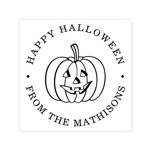 Aangepaste Jack O Lantern Happy Halloween Zelfinktende Stempel (Design)