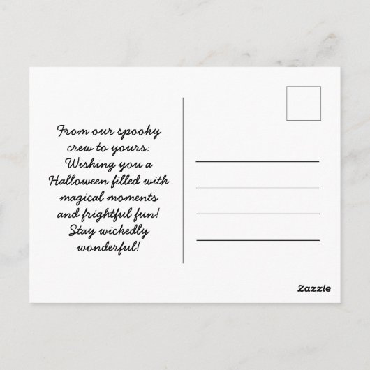 Aangepaste Jack op Lantaarn Retro Basic Witch Hall Briefkaart (Achterkant)