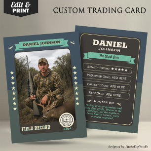 Aangepaste jager trading card, jachtcadeaus jager contactkaartje