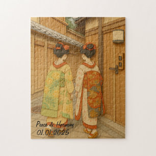 Aangepaste Japan Travel Landschap Esthetische Geis Legpuzzel