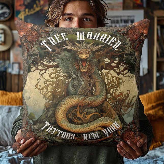 Aangepaste Japanse boomdraak Tattoo Parlor Kussen (Creator heeft geüpload)