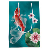 Aangepaste Japanse Koi Fish, Cherry Blossom Medium Cadeauzakje (Achterkant)