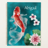 Aangepaste Japanse Koi Fish, Cherry Blossom Planner (Voorkant)