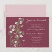 Aangepaste Japanse uitnodiging voor een Floral Wed (Voorkant / Achterkant)