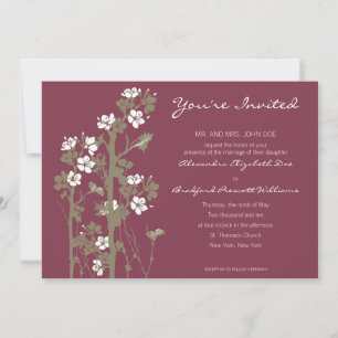 Aangepaste Japanse uitnodiging voor een Floral Wed