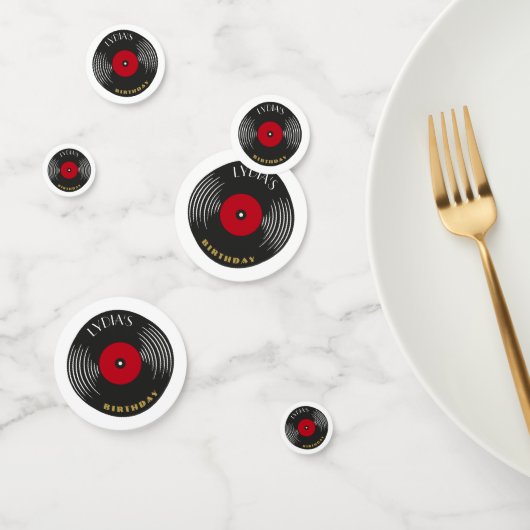 Aangepaste jaren 1920 Gatsby Vinyl Record Theme Confetti (Groep)