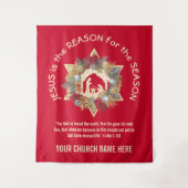 Aangepaste JESUS IS DE REDE Kerstmis Wandkleed (Voorkant)