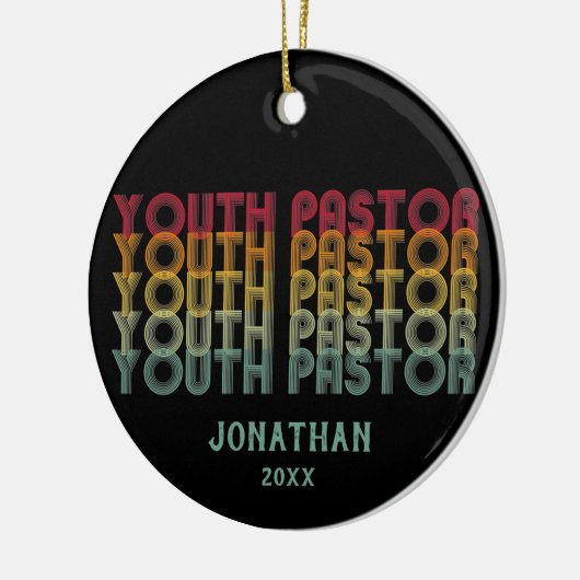 Aangepaste jeugdpastor keramisch ornament (Links)