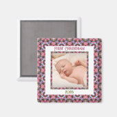 Aangepaste Jolly Feestelijke Kerst Roze Foto Afbee Magneet (Voorkant / Achterkant)