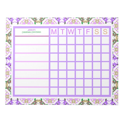 Aangepaste Jolly Kerst ADHD Meisjes Vrouwen Planne Notitieblok (Voorkant)