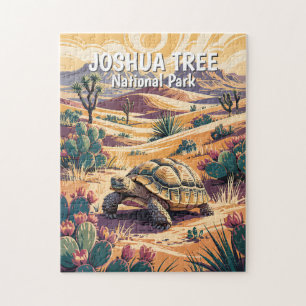 Aangepaste Joshua Tree Schildpad Retro Woestijn La Legpuzzel