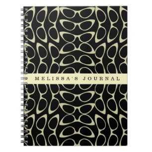 Aangepaste Journal CatEye Glasses Retro-laptop Notitieboek