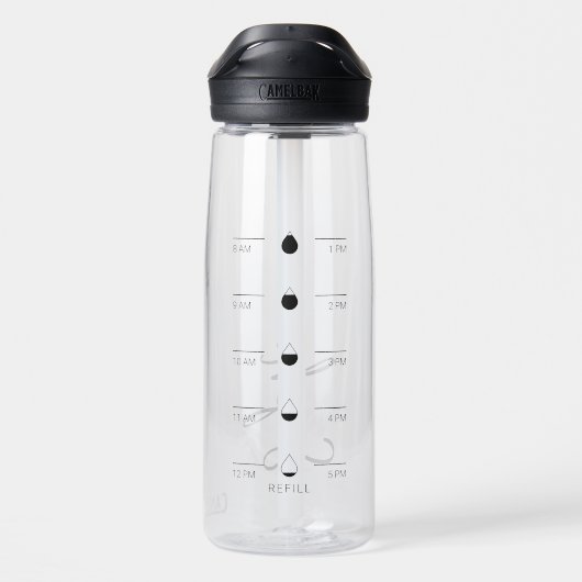 Aangepaste Jouw naam Hydration Tracker Waterfles (Achterkant)