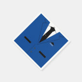 Aangepaste Jouw naam servetten blauw pak en stropd (Hoek)