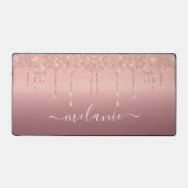 Aangepaste Jouw naam Tekst Roos Gold Desk Mat (Voorkant)